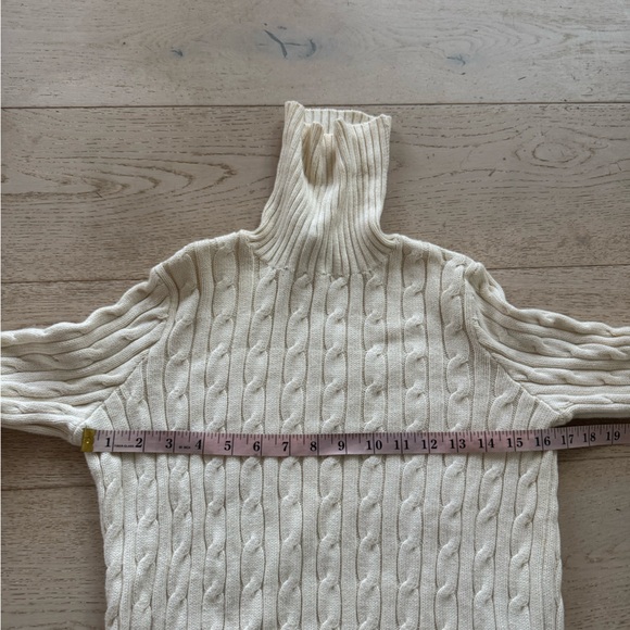 Ralph Lauren cotton cable  turtleneck sweater M - Picture 3 of 4